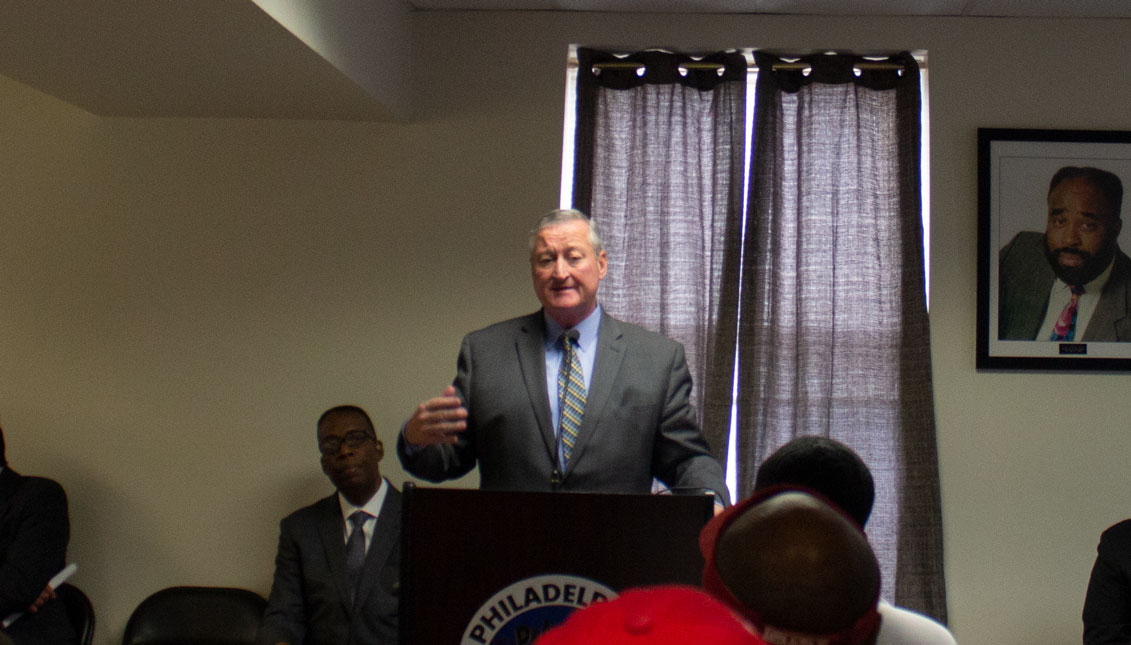 Mayor Kenney addresses the city's increase in violence at the Philadelphia Anti-Drug/Anti-Violence Network. Photo: David Maas / AL DÍA News
