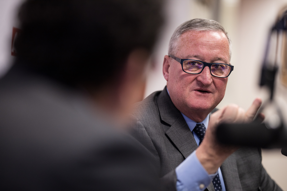 Philadelphia Mayor Jim Kenney and AL DÍA News publisher Hernán Guaracao sit down for an exclusive interview in front of a live audience. Photo: Harrison Brink / AL DÍA News