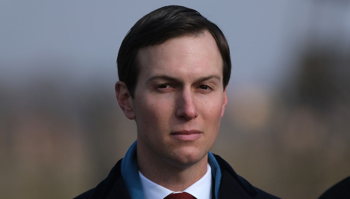 OSWIECIM, POLAND - FEBRUARY 15: Jared Kushner, Senior Advisor to U.S. President Donald Trump, visits the Auschwitz concentration camp memorial in a delegation with U.S. Vice President Mike Pence on February 15, 2019 in Oswiecim, Poland. (Photo by Sean Gallup/Getty Images)