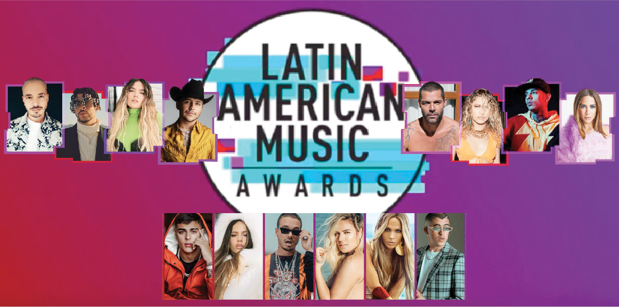 Latin AMA's 2021 poster and some of the nominees. Efe