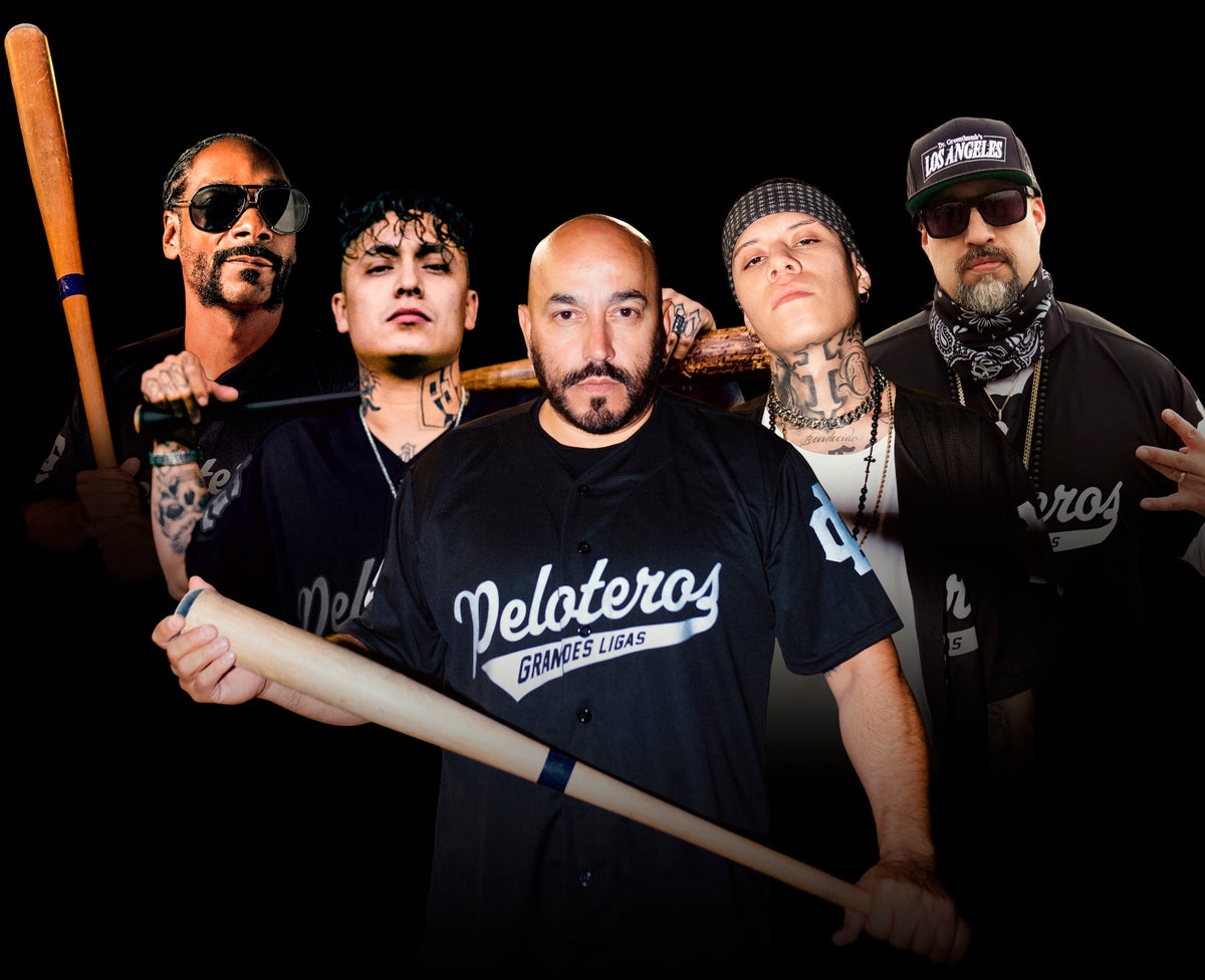 Lupillo Rivera, Aleman, Santa Fe Klan, Snoop Dogg and B Real. Courtesy of AP.