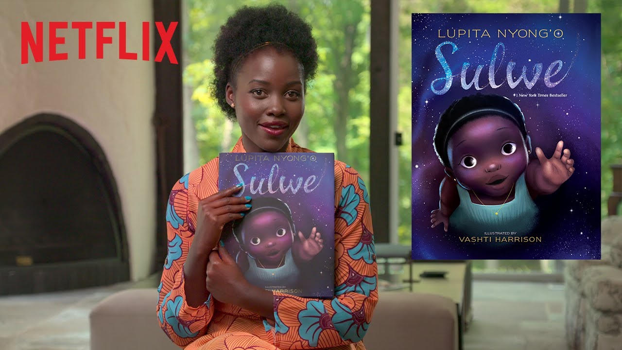 Lupita Nyong'o reading 'Sulwe'. Frame from Bookmarks, Netflix Jr.