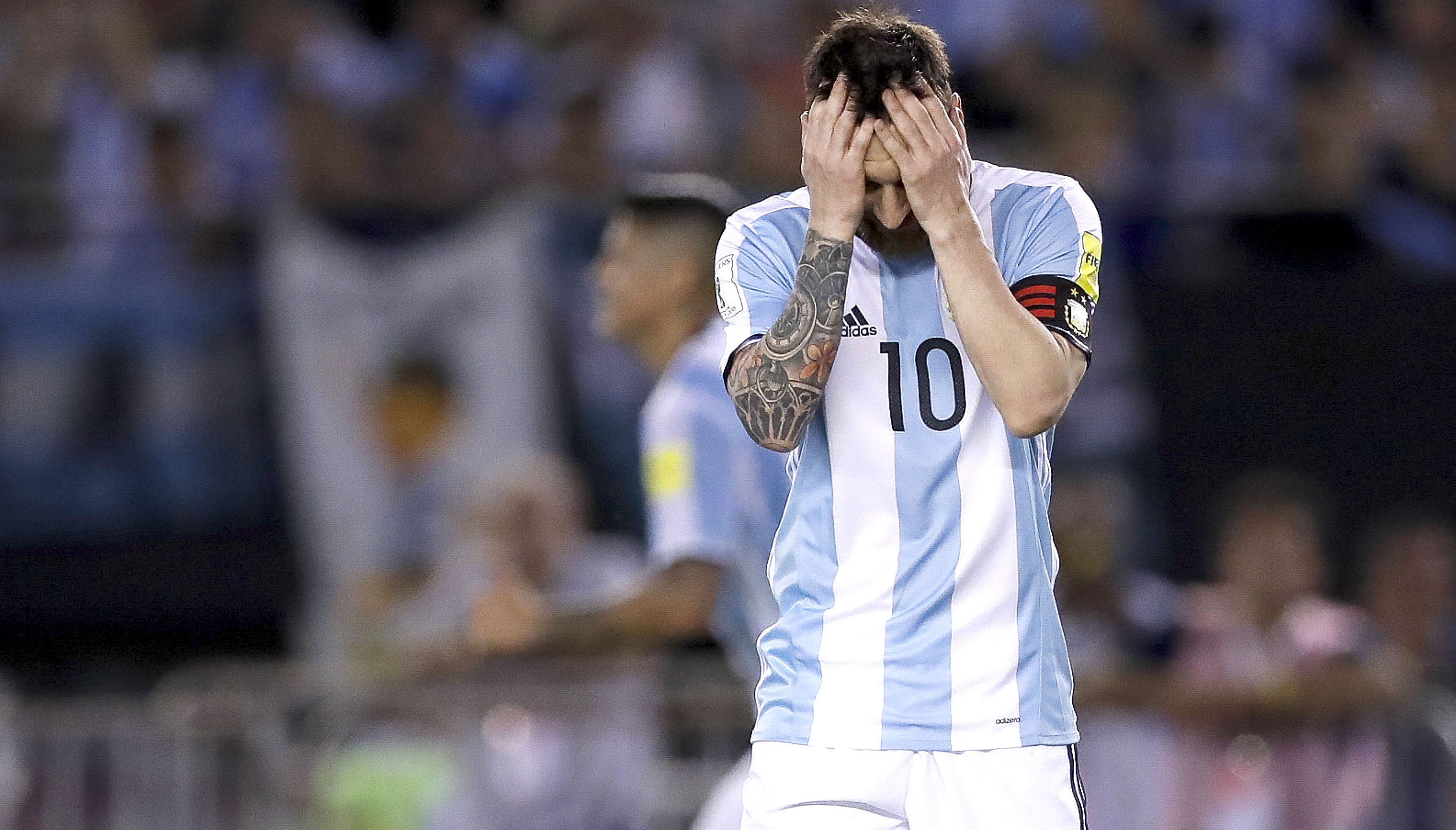 Lionel Messi during his World Cup qualifier game against Chile. Photo: EFE