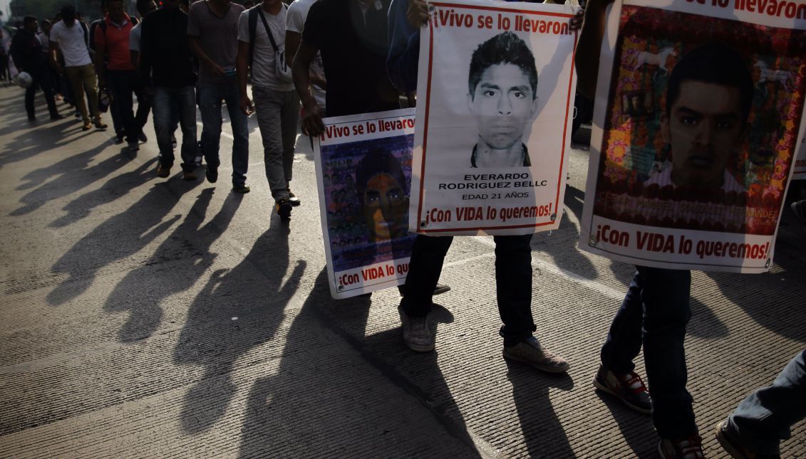 Parents of the 43 students, who went missing in Ayotzinapa, students and activists march 35 months after the disappearance of the youngsters in Mexico City, Mexico, 26 August 2017. EPA-EFE FILE/SASHENKA GUTIERREParents of the 43 students, who went missing in Ayotzinapa, students and activists march 35 months after the disappearance of the youngsters in Mexico City, Mexico, 26 August 2017. EPA-EFE FILE/SASHENKA GUTIERRE
