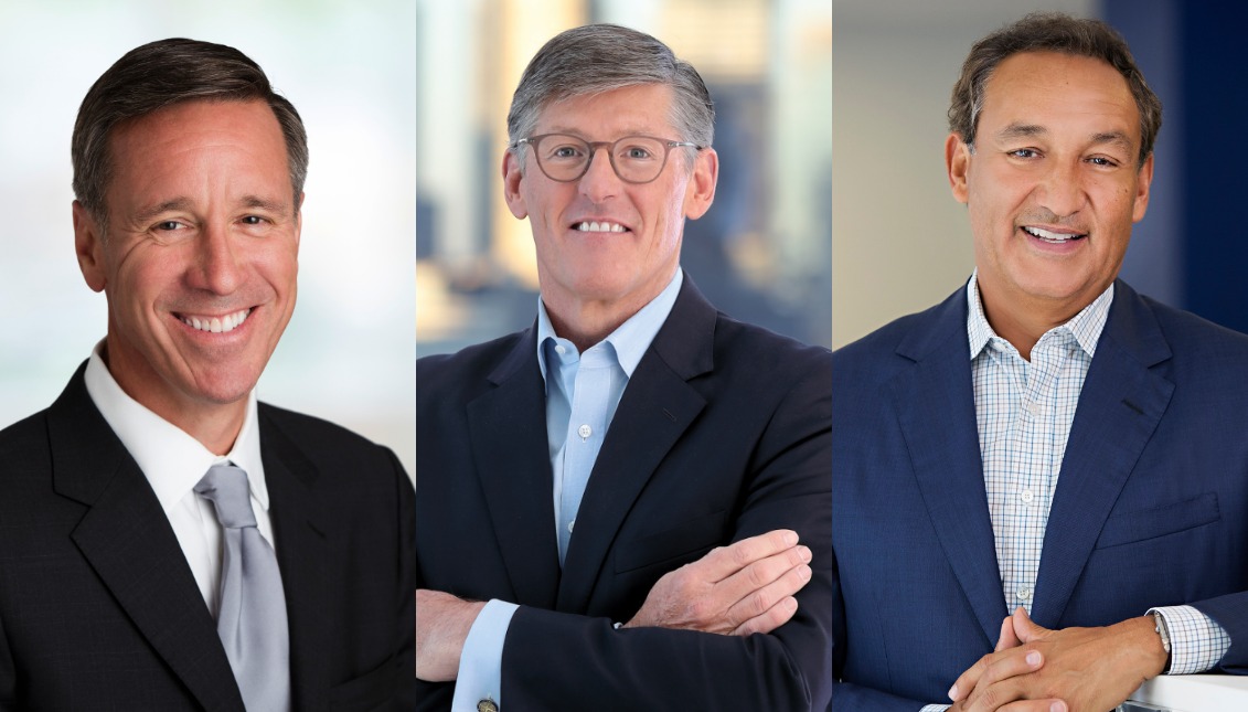 Arne Sorenson of Marriott, Michael Corbat of Citigroup and Oscar Munoz of United Airlines talked about the pressing issues of 2020 at L'Attitude. Photos: Marriott (left), Citigroup (center), Wayne Slezak (right) 