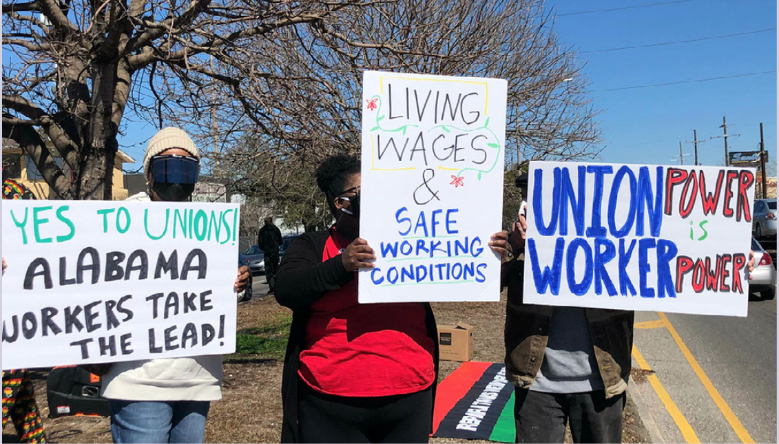 Supporters of Amazon's Union organizers, demonstrating in Salt Lake City, Utah. Photo: SouthernWorker.org