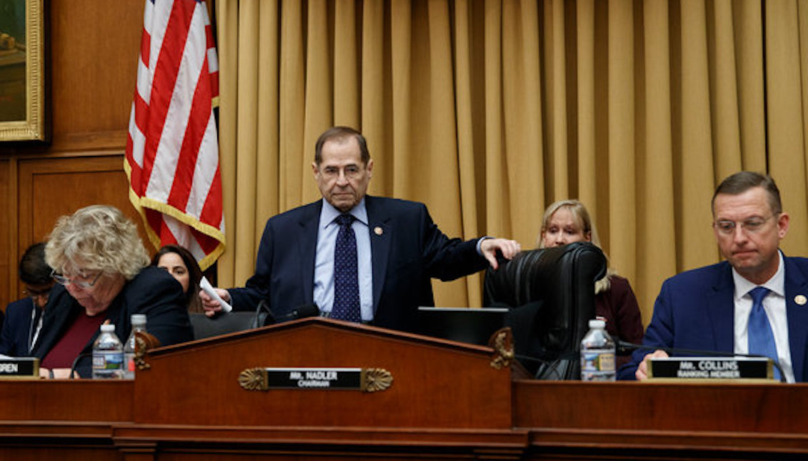 The manner in which Representative Jerrold Nadler handles the issue of impeachment proceedings against President Trump may affect his primary in 2020. Credit from Tom Brenner for The New York Times