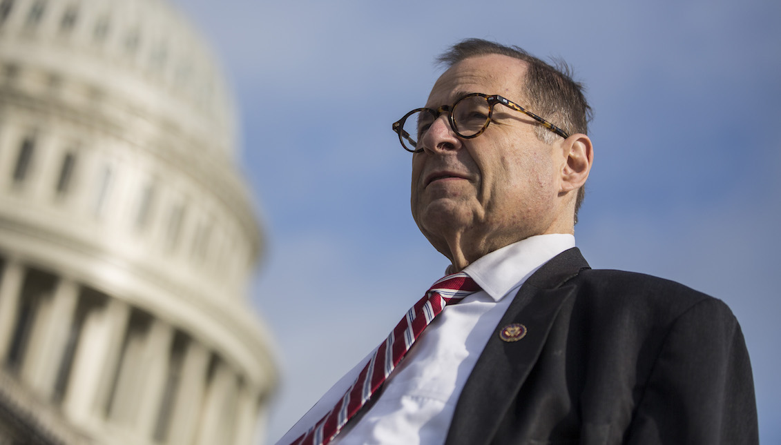 WASHINGTON, DC - SEPTEMBER 11: House Judiciary Committee Chairman Jerrold Nadler (D-NY) departs following an observance and campus-wide moment of silence for the National Day of Service and Remembrance honoring victims of September 11, 2001, terrorist attacks on Capitol Hill on September 11, 2019, in Washington, DC. (Photo by Zach Gibson/Getty Images)