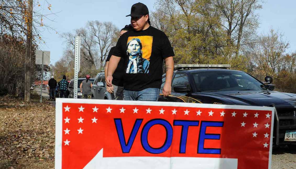 People vote at a polling station on the Standing Rock Indian Reservation in Fort Yates, North Dakota on November 8, 2016. (Reuters / Stephanie Keith).