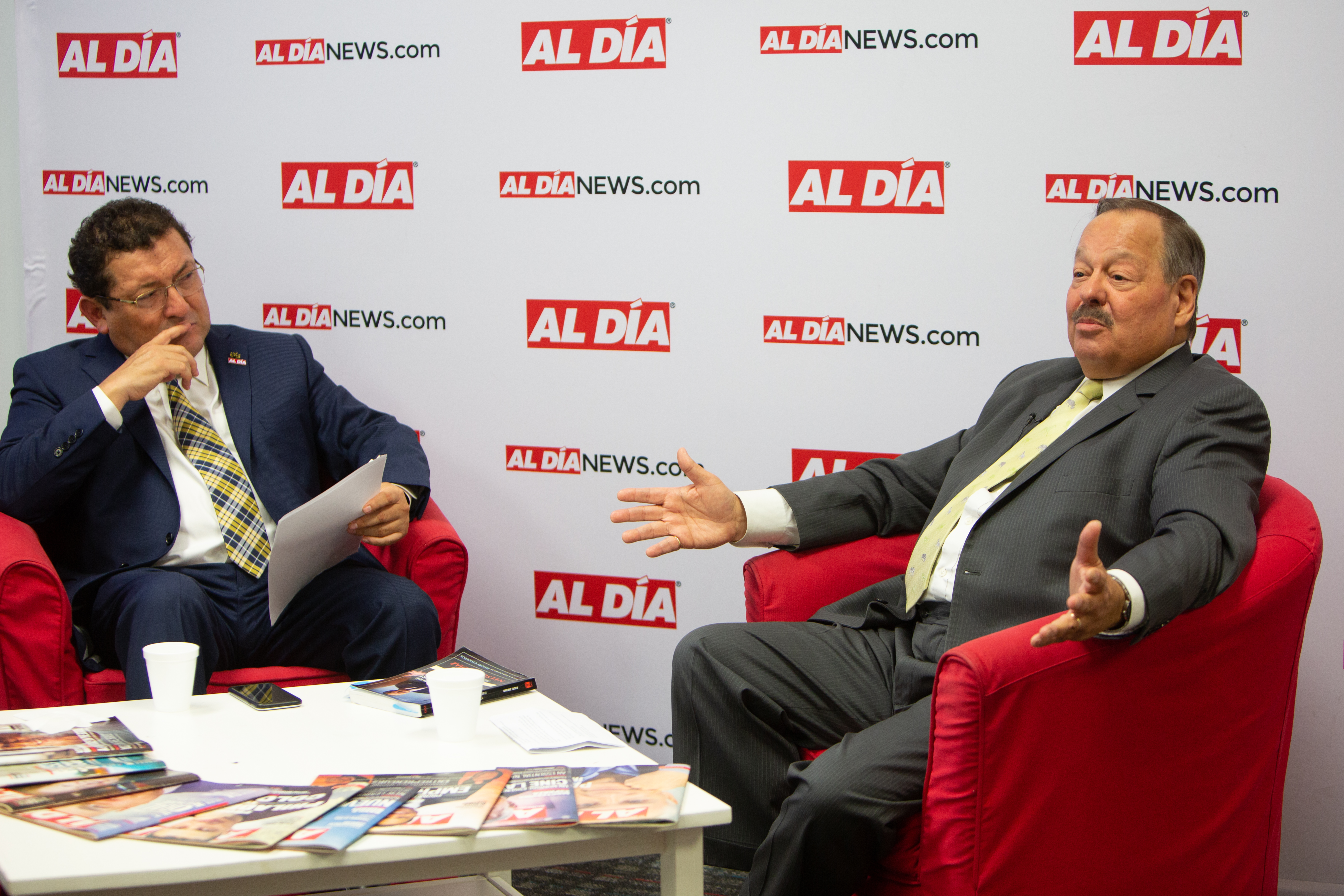 Judge Nelson Díaz (R) joined AL DÍA Publisher and CEO Hernán Guaracao (L) for a conversation on Aug. 20. Samantha Laub / AL DÍA News
