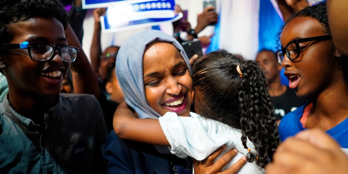 Omar during a campaign event. Photo: Mark Vancleave/Star Tribune via AP