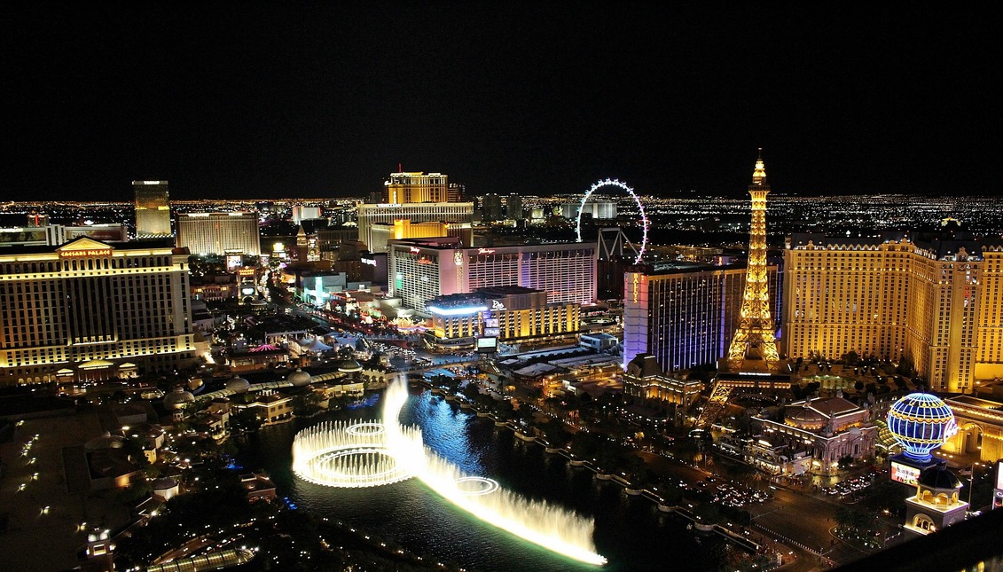 Panorámica de Las Vegas, Nevada, sede de la edición 64 de los Premios Grammy