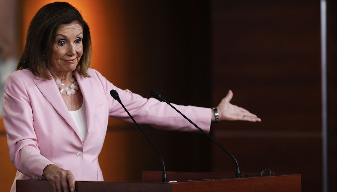 WASHINGTON, DC - SEPTEMBER 12: U.S. House Speaker Nancy Pelosi (D-CA) delivers remarks during her weekly news conference on Capitol Hill on September 12, 2019, in Washington, DC. (Photo by Tom Brenner/Getty Images)