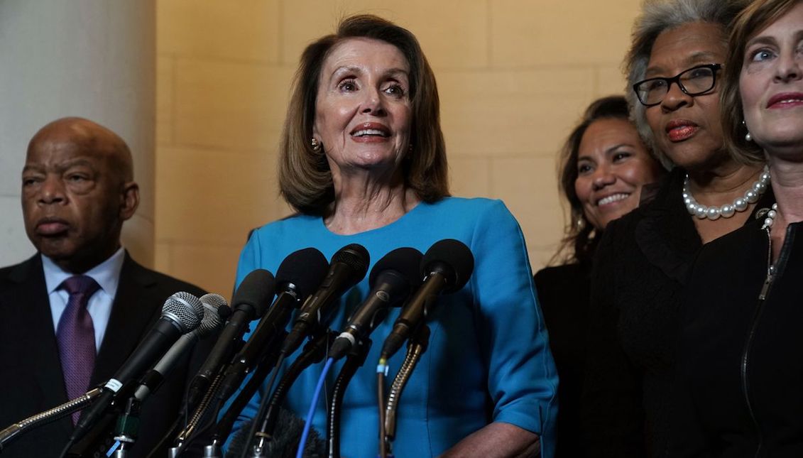 House Minority Leader Rep. Nancy Pelosi (D-CA) wins Democratic conference nomination for speaker. Alex Wong/Getty Images