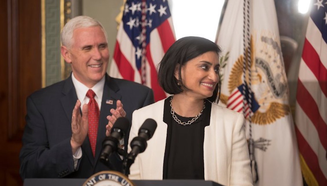 Seema Verma, now administrator of the Centers for Medicare and Medicaid Services, guided her home state of Indiana to expand Medicaid eligibility under the governor at the time, Mike Pence, while emphasizing "personal responsibility." Credit Stephen Crowley / The New York Times