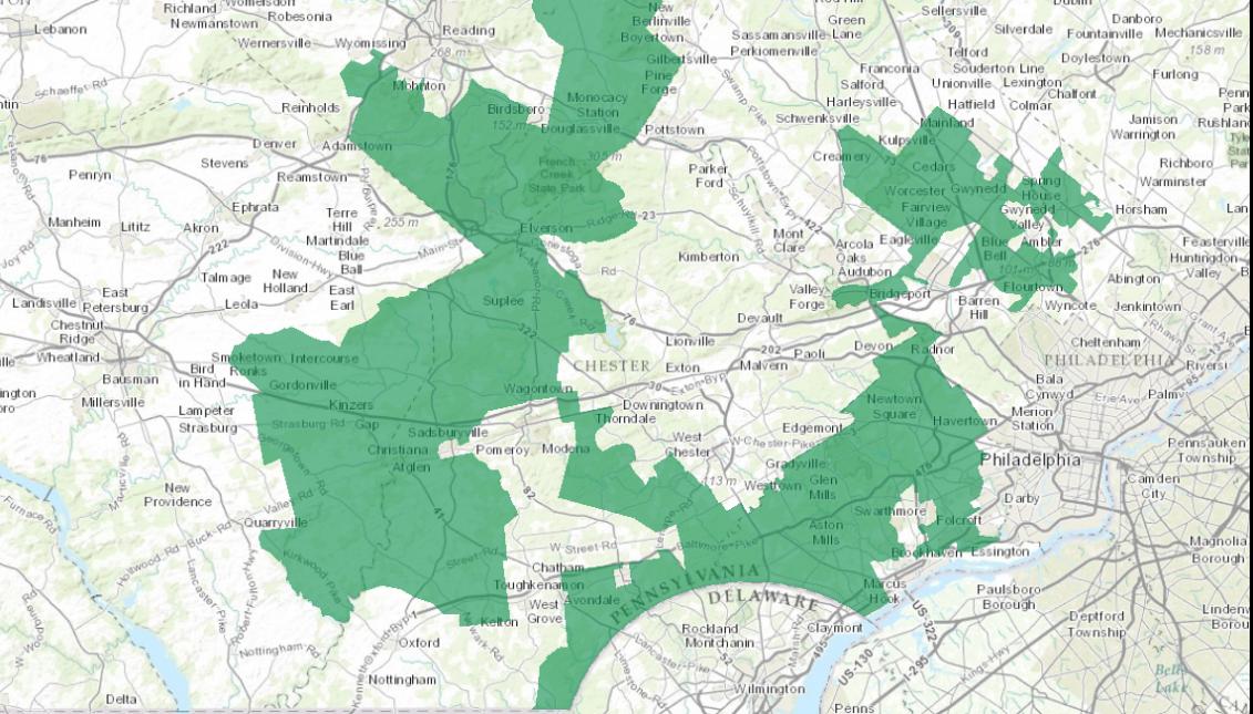 Pennsylvania's former 7th District, which includes parts of the state's newly drawn 5th District, was cited heavily as an example of partisan gerrymandering. 
