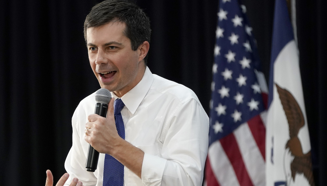 WASHINGTON, IOWA - DECEMBER 08: Democratic presidential candidate South Bend, Indiana Mayor Pete Buttigieg speaks at a campaign event December 08, 2019 at Washington Middle School in Washington, Iowa. (Photo by Win McNamee/Getty Images)