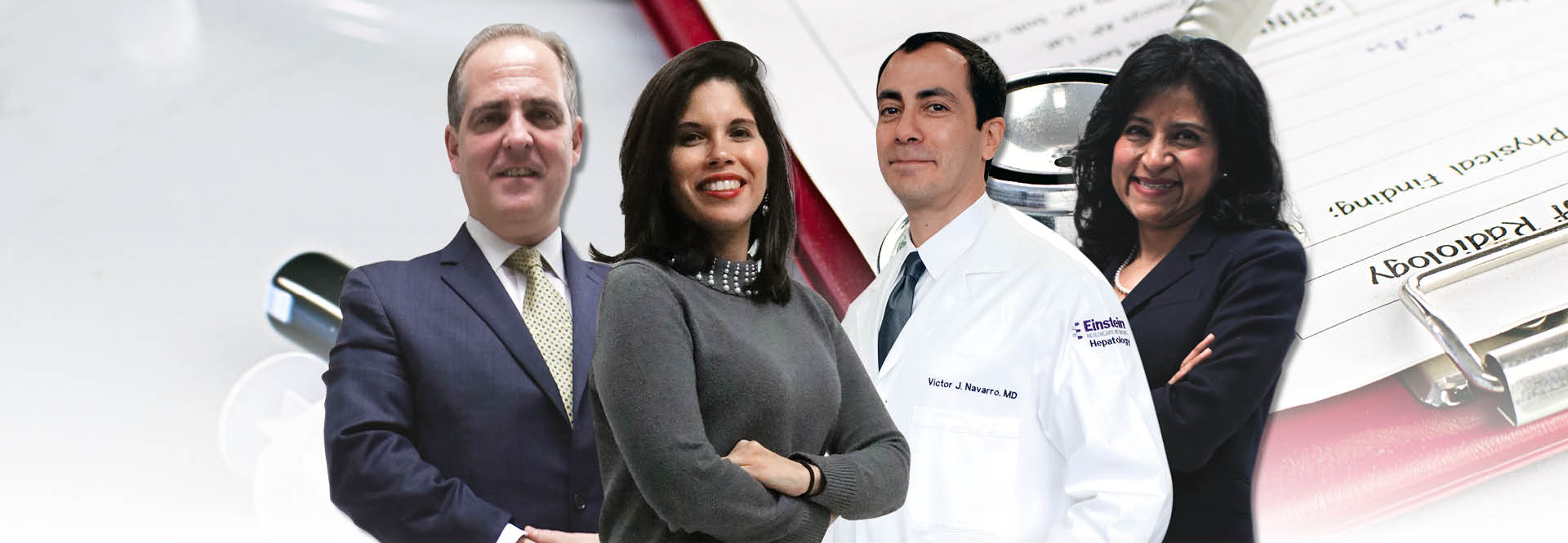 Dr. Christian Bermudez, Dr. Natalia Ortiz-Torrent, Dr. Victor Navarro, and Dr. Carmen Guerra, left to right, are the AL DÍA 2020 Top Doctor honorees. 