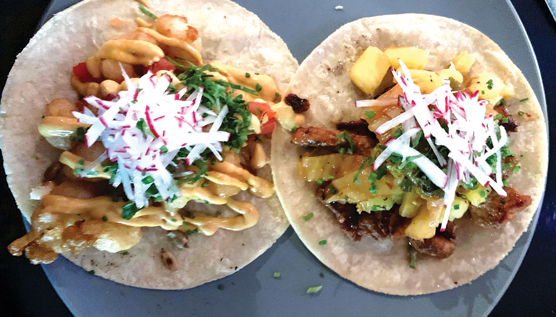 Korean and chicken tacos. Photo: Eli Siegel 