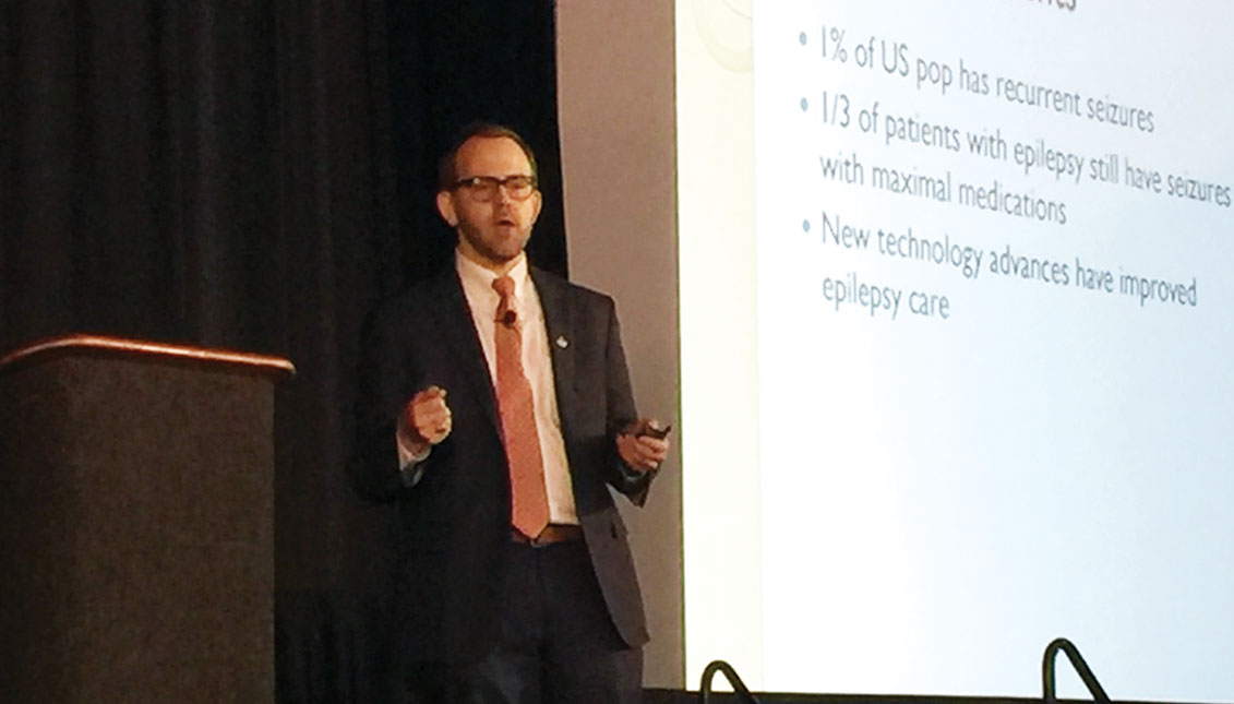 Justin Jordan, MD, MPH presenting the advances in neurological care at the 2019 Brain Health Fair. Photo: Jensen Toussaint/AL DÍA News