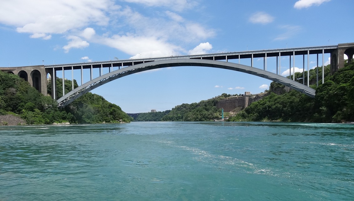 Border bridge between the United States and Canada