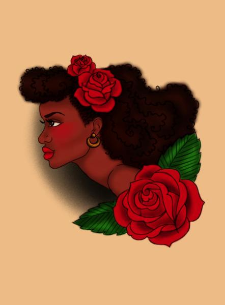 Afro Lady Head by Zahira Kelly.
