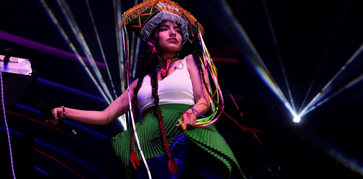 Renata Flores at the FIL Guadalajara. Courtesy of Efe. Photo by Francisco Guasco.