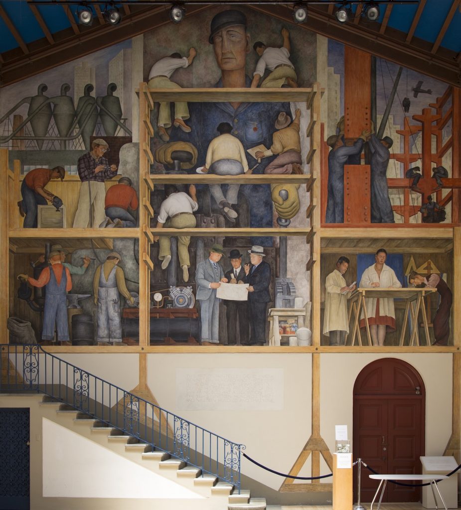 Mural de Diego Rivera en el Instituto de Arte de San Francisco. Foto del Instituto de Arte de San Francisco