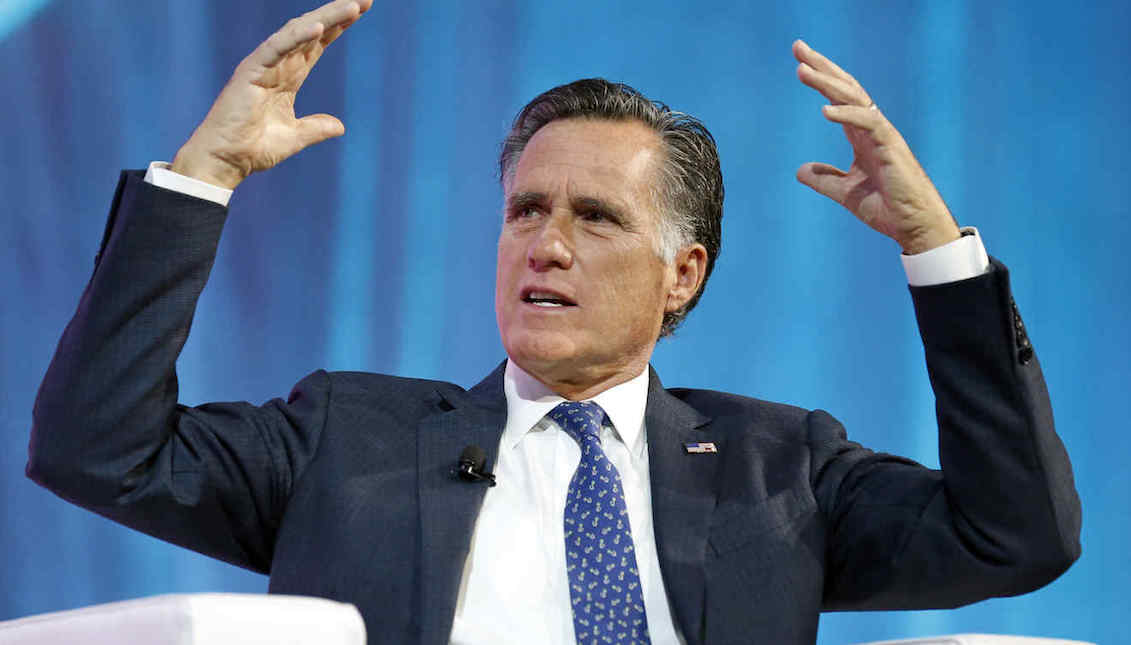 El ex candidato republicano Mitt Romney en una conferaFormer Republican candidate Mitt Romney at a conference in Salt Lake City on January 19, 2018. Photo: APencia en Salt Lake City el 19 de enero del 2018. Foto: AP