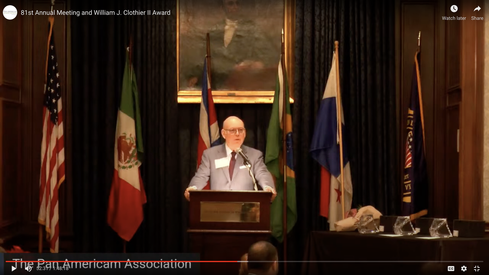 Romy Diaz, president of the Pan American Association of Philadelphia. Photo: Screenshot of the organization's 81 anniversary event. 