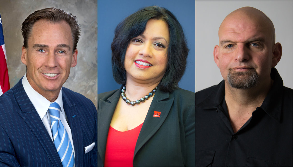 Lt. Gov. Mike Stack, former Philadelphia Deputy Mayor Nina Ahmad, and Braddock Mayor John Fetterman are three of the seven Democratic candidates in the race for Lieutenant Governor of Pennsylvania. 