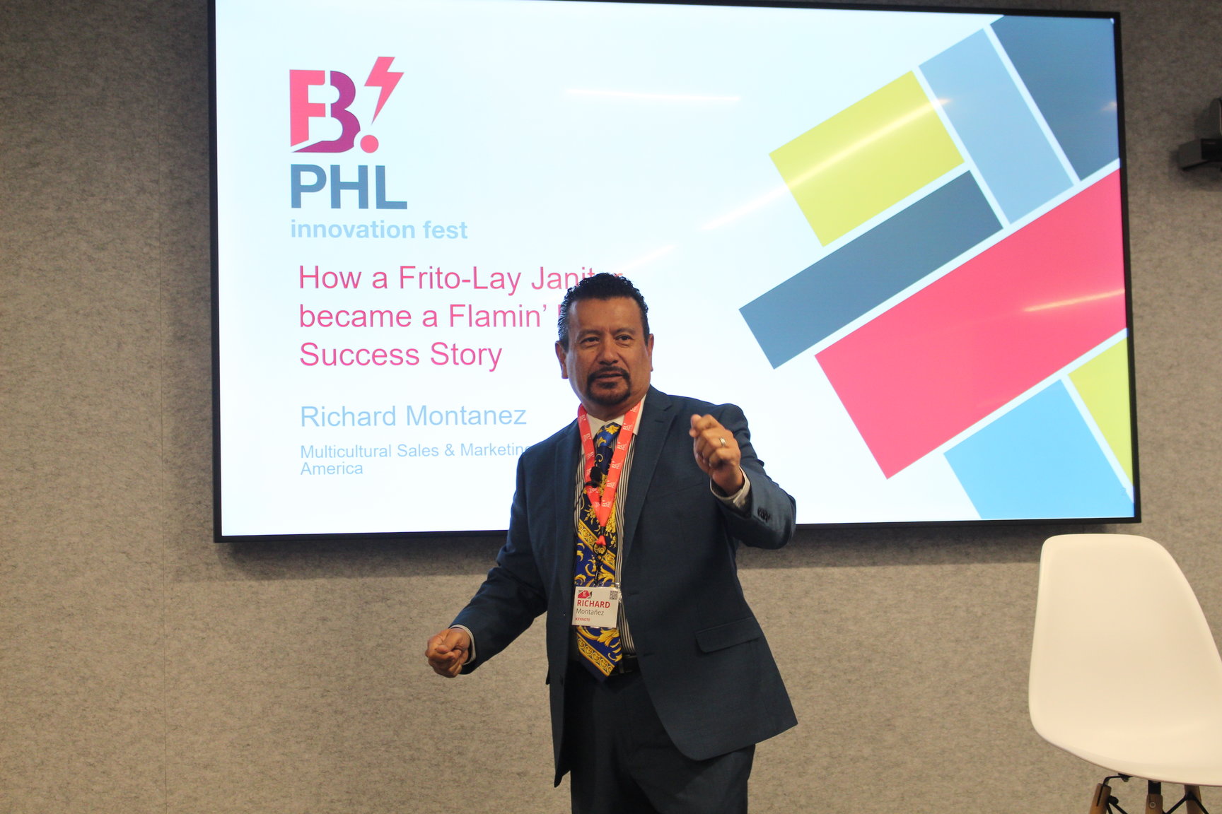 Richard Montañez, inventor of Flamin' Hot Cheetos, speaks on how his innovation sparked the idea of a billion-dollar business. Photo: Jensen Toussaint/AL DÍA News.