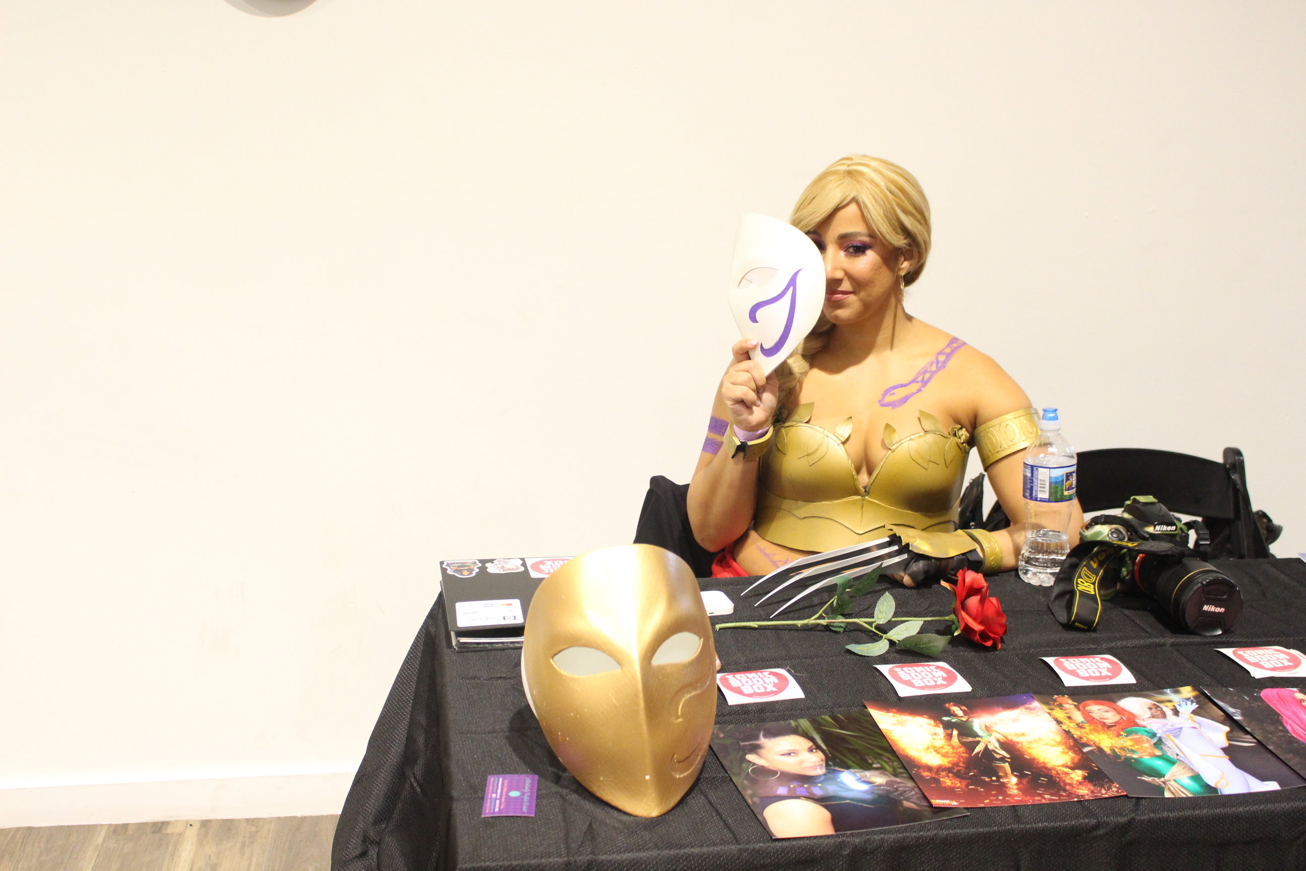 Animated Lola cosplays as Vega, from Street Fighter, during the 2019 NerdTino Expo in Philadelphia. Photo: Jensen Toussaint/AL DÍA News.