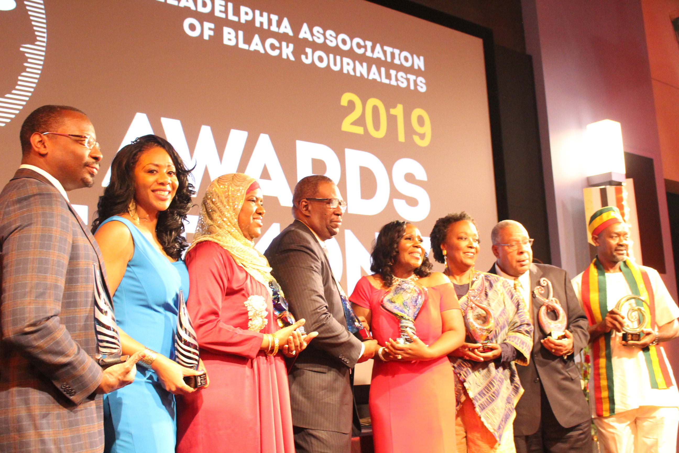 Honorees at the 2019 PABJ Awards & Scholarship Gala. Photo: Jensen Toussaint/AL DÍA News.