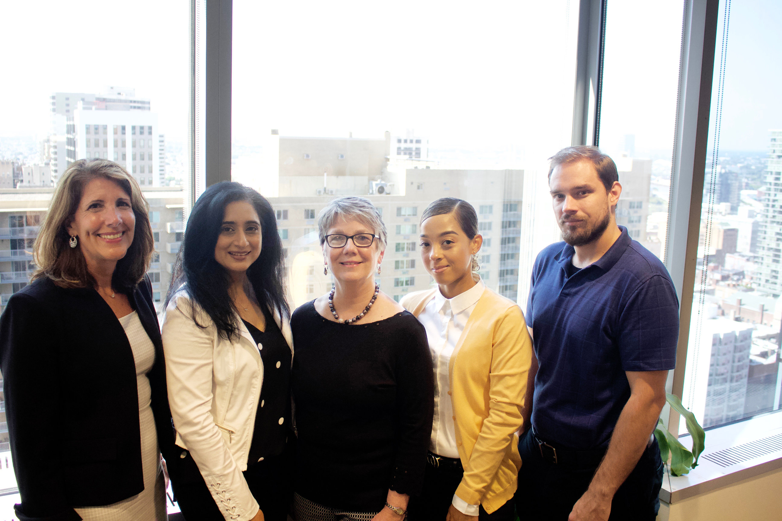 Members of the Independence Blue Cross nursing workforce (From left to right: Diana Lehman, Seema Shah, Kathleen Keough, Brittany Phillips, John Kirn). Photo: Emily Neil/AL DÍA News.