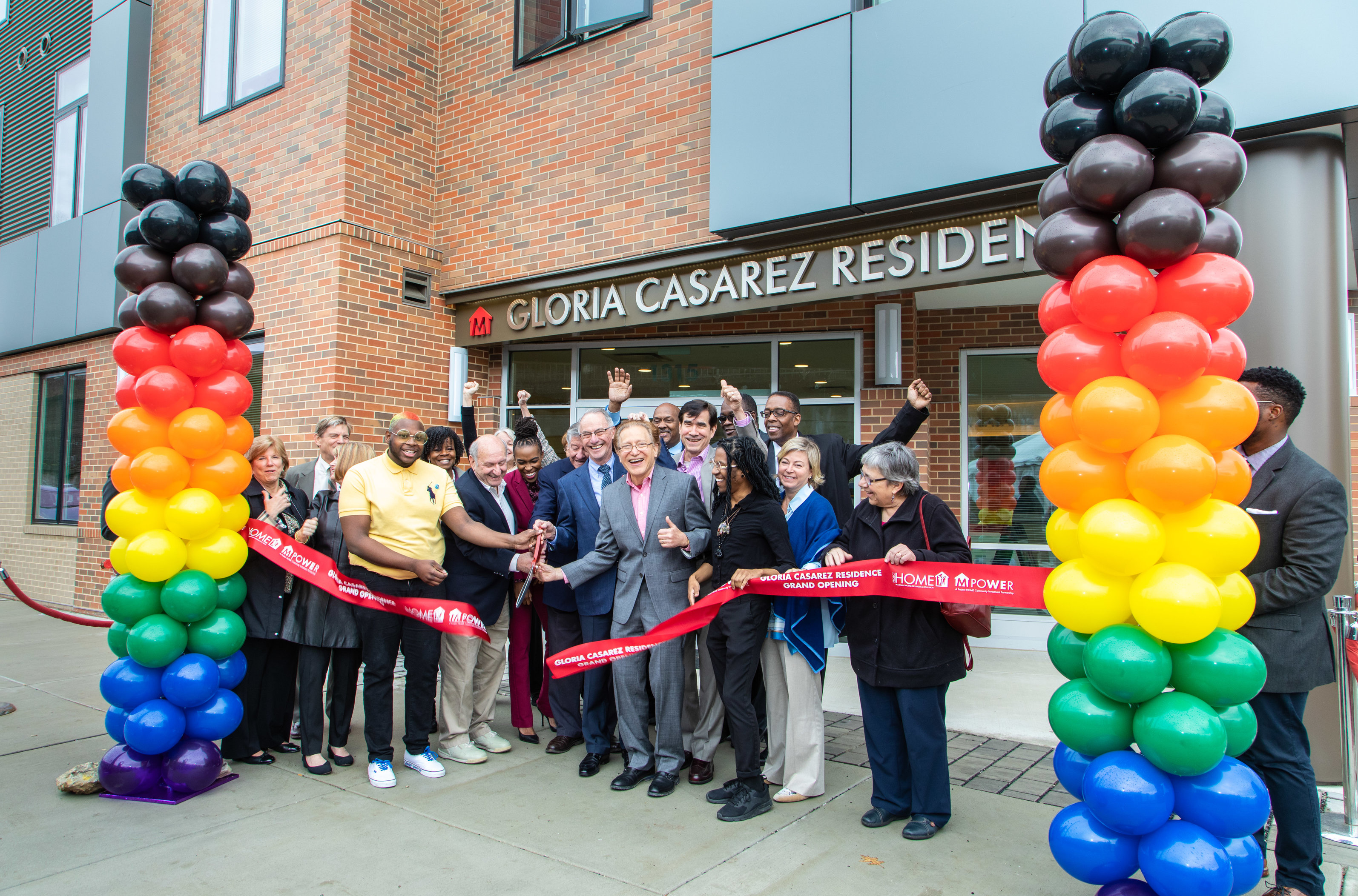 Project HOME donors, city officials and residents celebrate the official opening of the Gloria Casarez Residence. Photo: Jay Gorodetzer