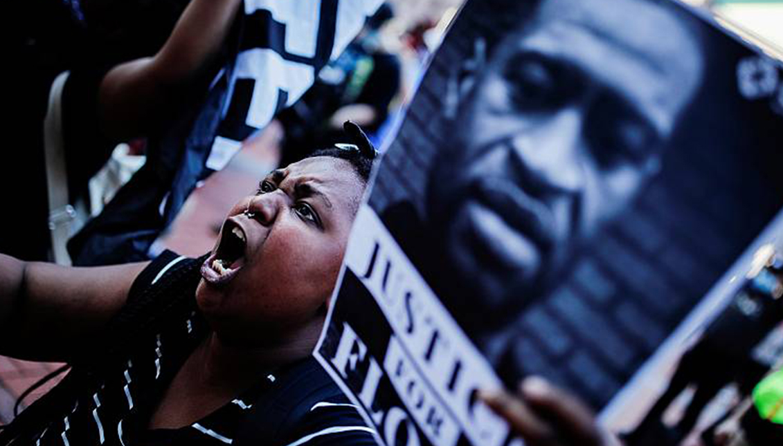 Protestas e indignación en todo Estados Unidos por la muerte del afroamericano George Floyd a manos del agente de policía Derek Chauvin. Photo: RTVE.