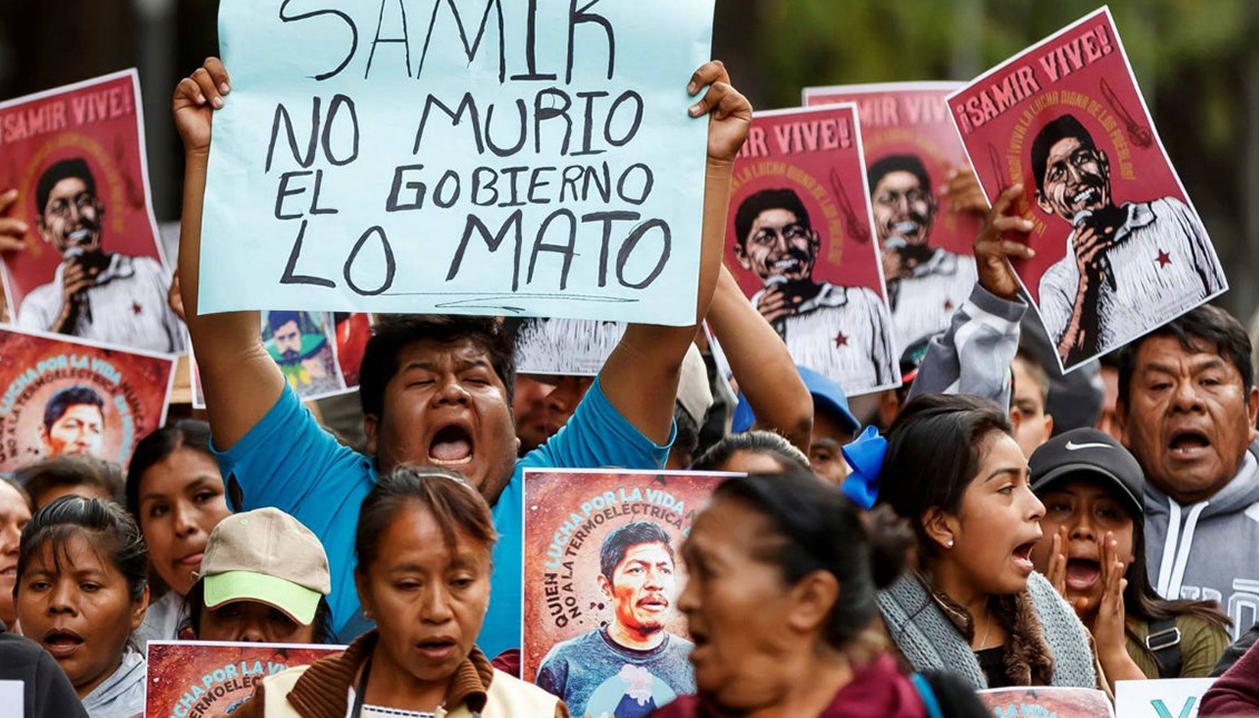 Manifestaciones por la muerte del activista mexicano Samir Flores en febrero de 2019. Photo: EFE