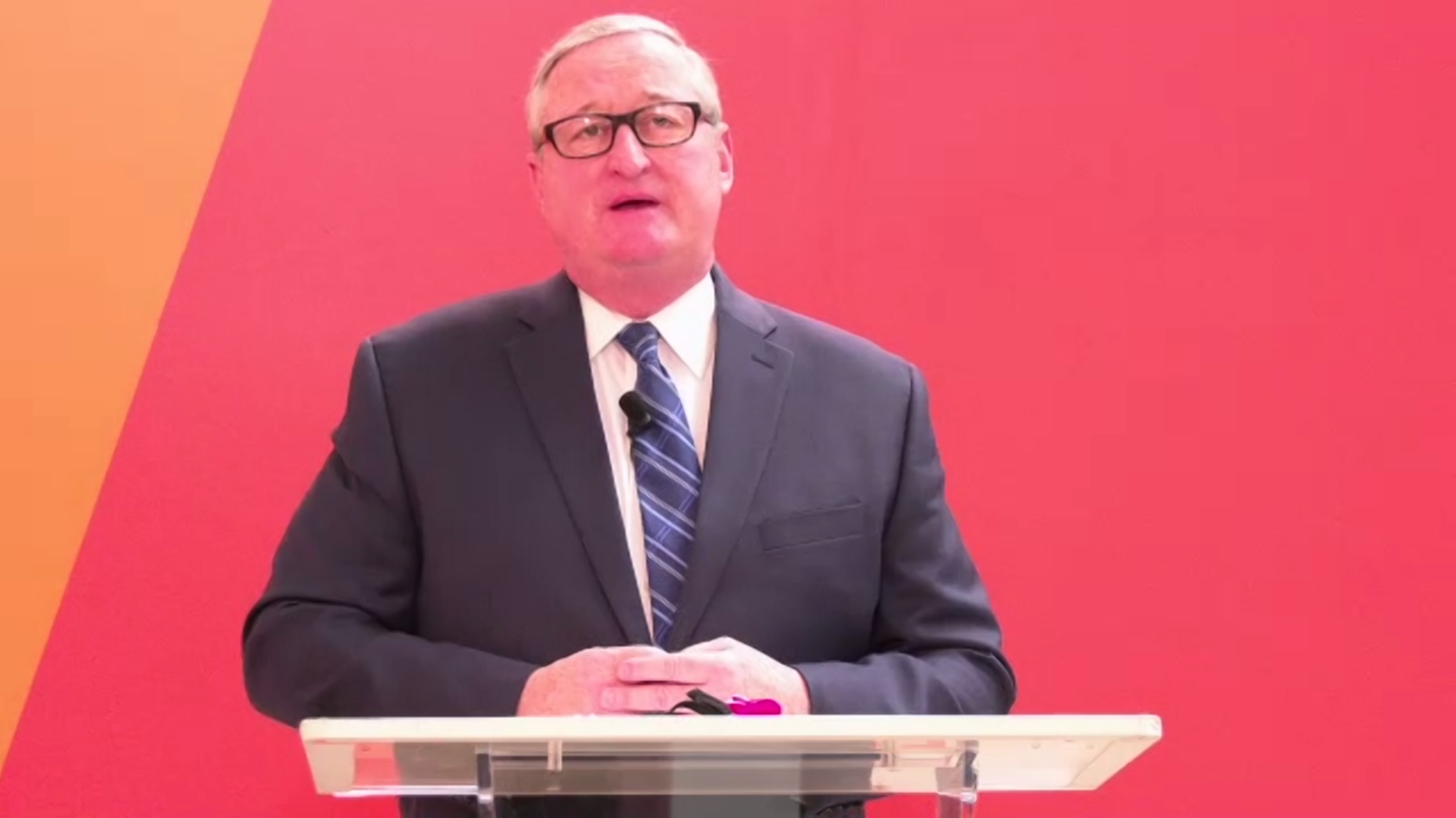 Philadelphia Mayor Jim Kenney was one of many speakers at the launch of Ready.Set.Philly! on March 24, 2021. Screenshot: Nigel Thompson/AL DÍA News.