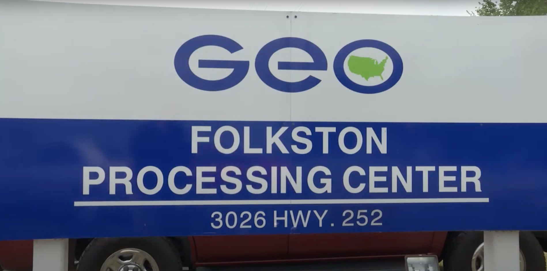 Folkstone ICE Processing Center is run by the GEO Group. Screenshot: YouTube- United States Military Domain Videos
