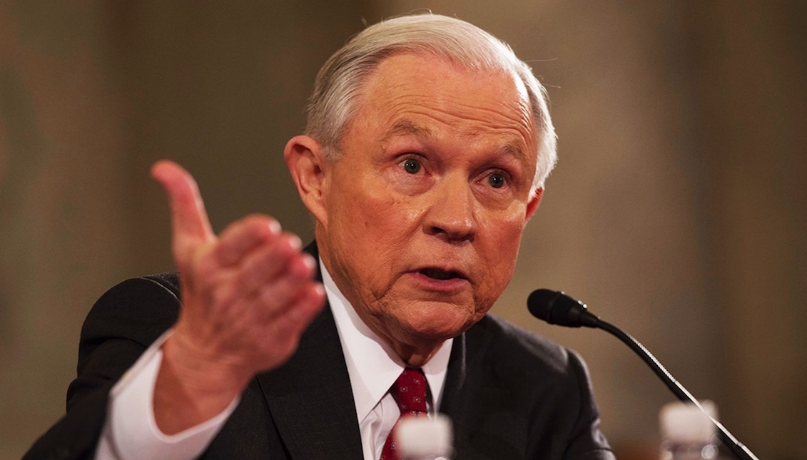 File showing Senator Jeff Sessions of Alabama during his confirmation hearing to be attorney general before the Senate Judiciary Committee. Molly Riley/Getty Images.