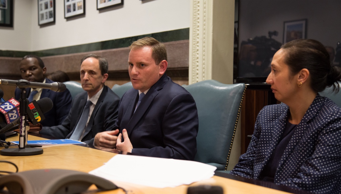 Jim Engler, director of City Hall Policy along with Philadelphia administration officials. Samantha Laub / AL DÍA News