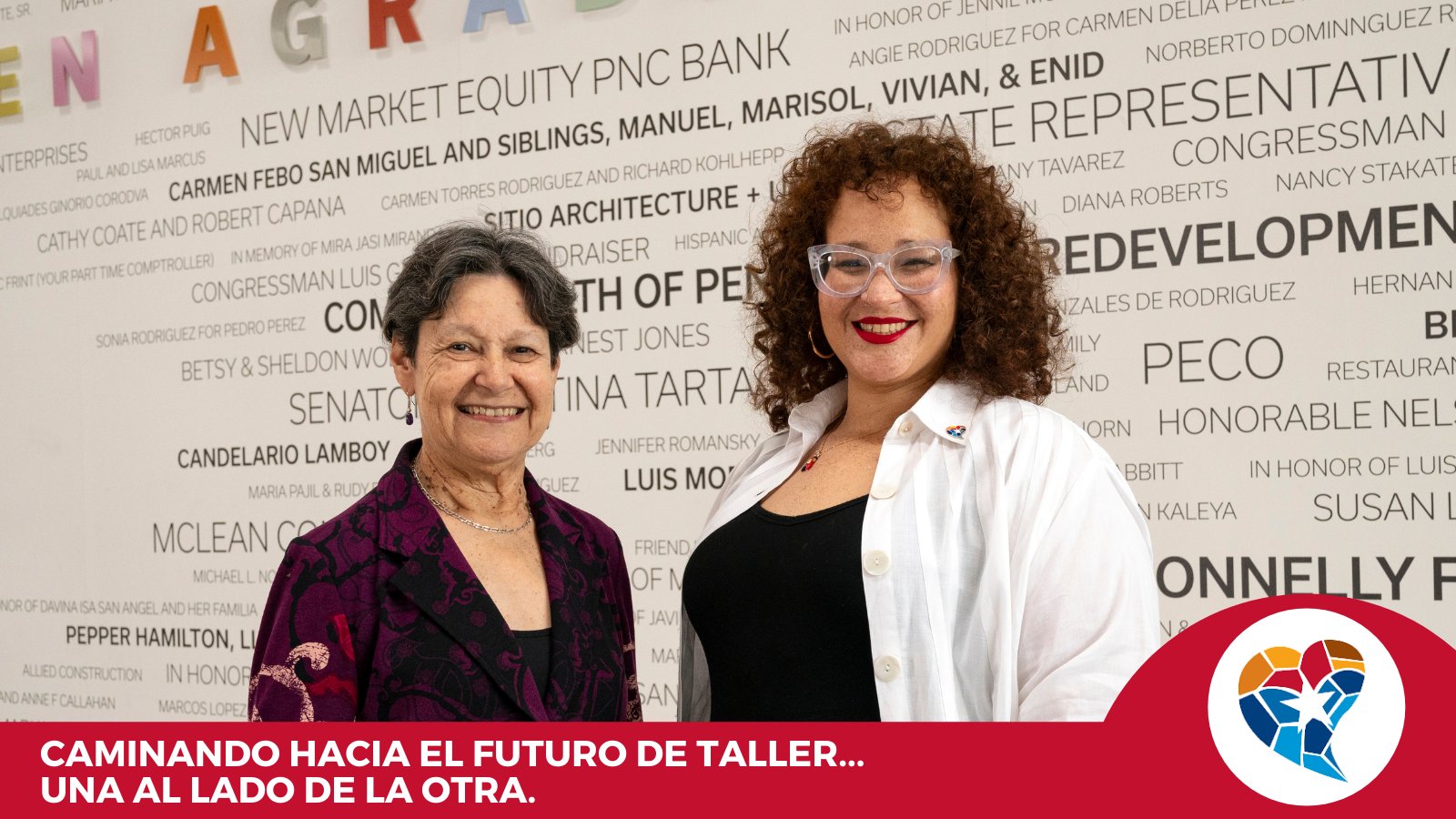 Carmen Febo San Miguel is passing Taller's torch to Nasheli Juliana Ortiz González. Photo: Taller Puertorriqueño
