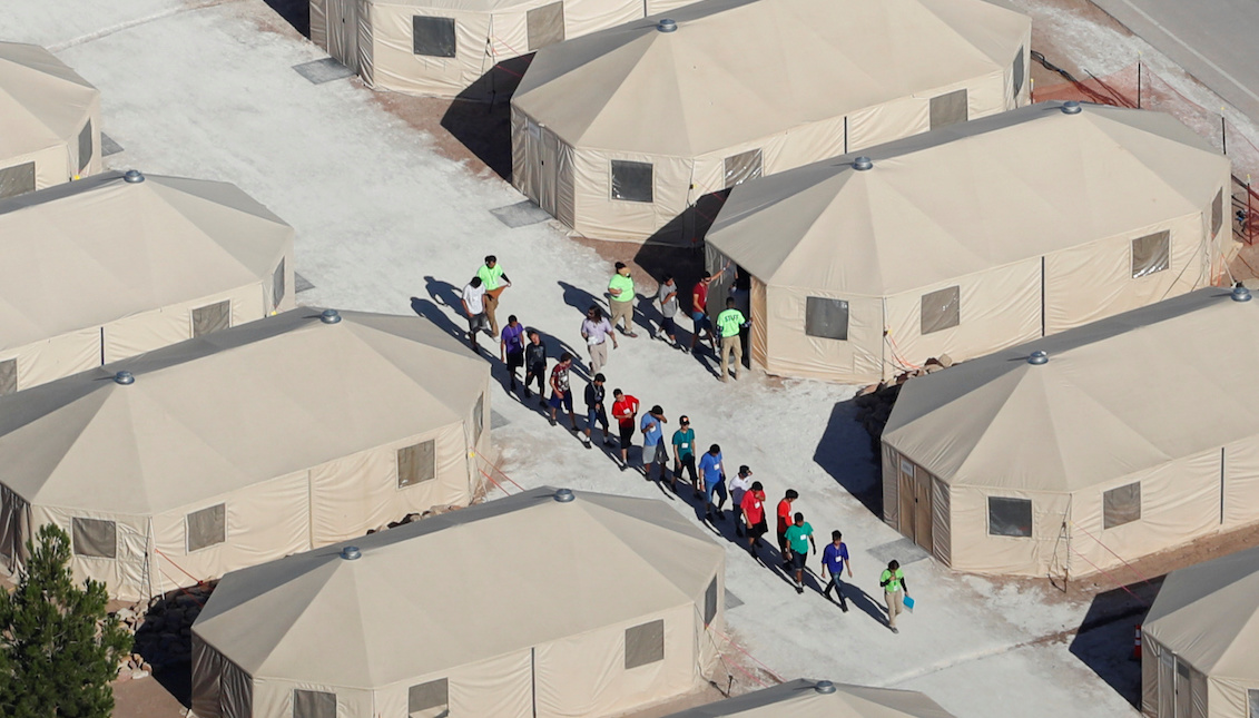 Tent camp for undocumented immigrant children, Tornillo, Texas. Photo: Vice News.