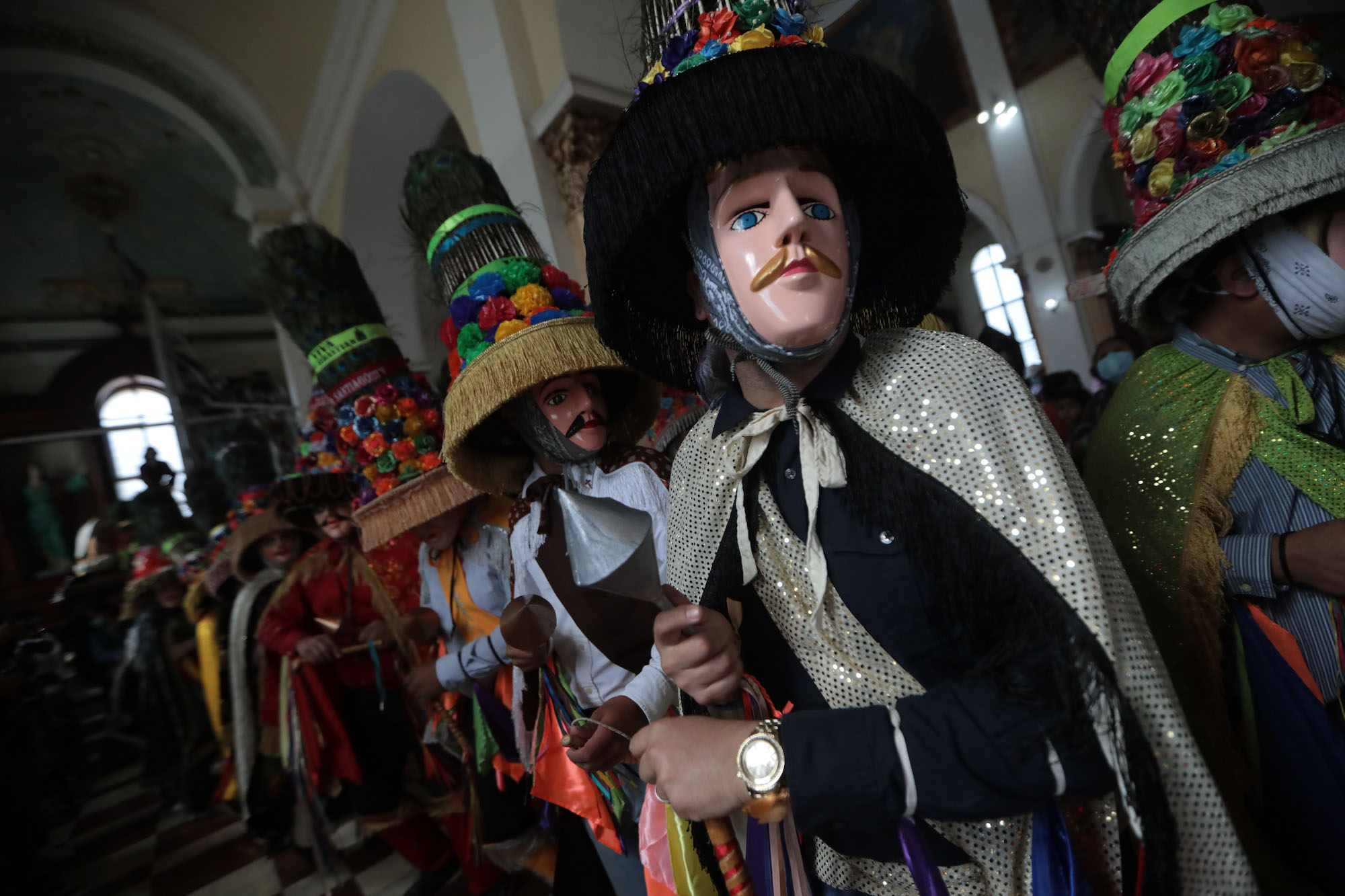 La danza del "Toro Huaco" en las fiestas de SanSebastian, en Nicaragua. Foto: Inti Ocon/AFP via Getty Images.
