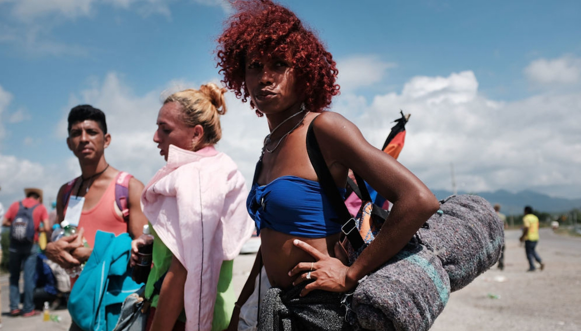 Transgender migrants in the Refugee Caravan. Photo: SPENCER PLATT / GETTY IMAGES