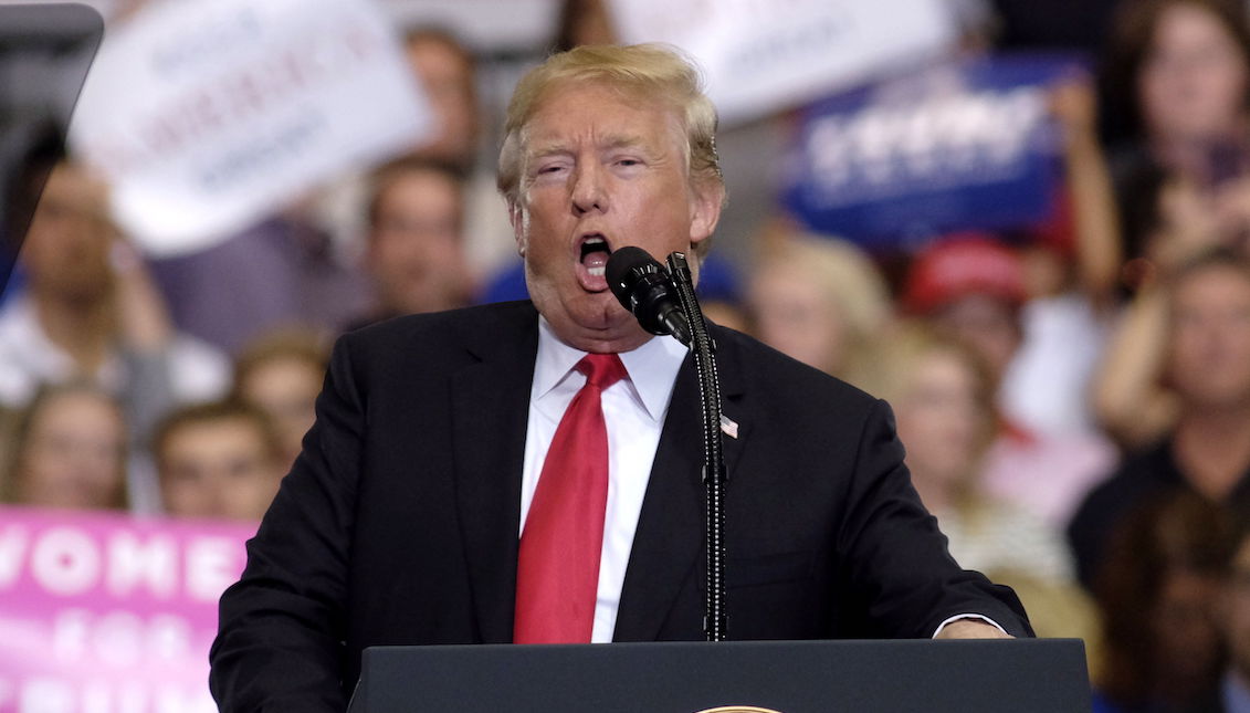 US President Donald Trump speaks at a political event in Nashville, Tennessee (United States) on Tuesday, May 29, 2018. EFE / RICK MUSACCHIO