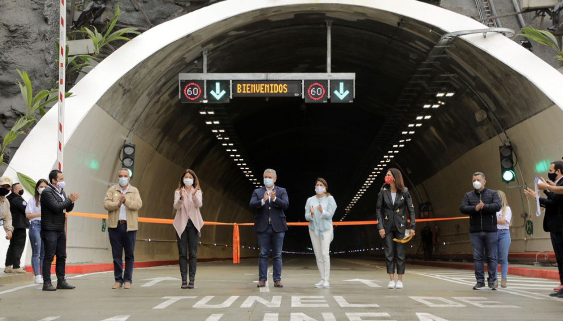 El presidente Iván Duque durante la inauguración del túnel el pasado viernes 4 de septiembre. Photo: EFE