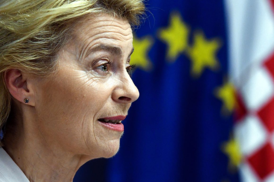 EU President Ursula von der Leyen gave her speech on the state of the European Union in 2021. Photo: AFP via Getty Images.
