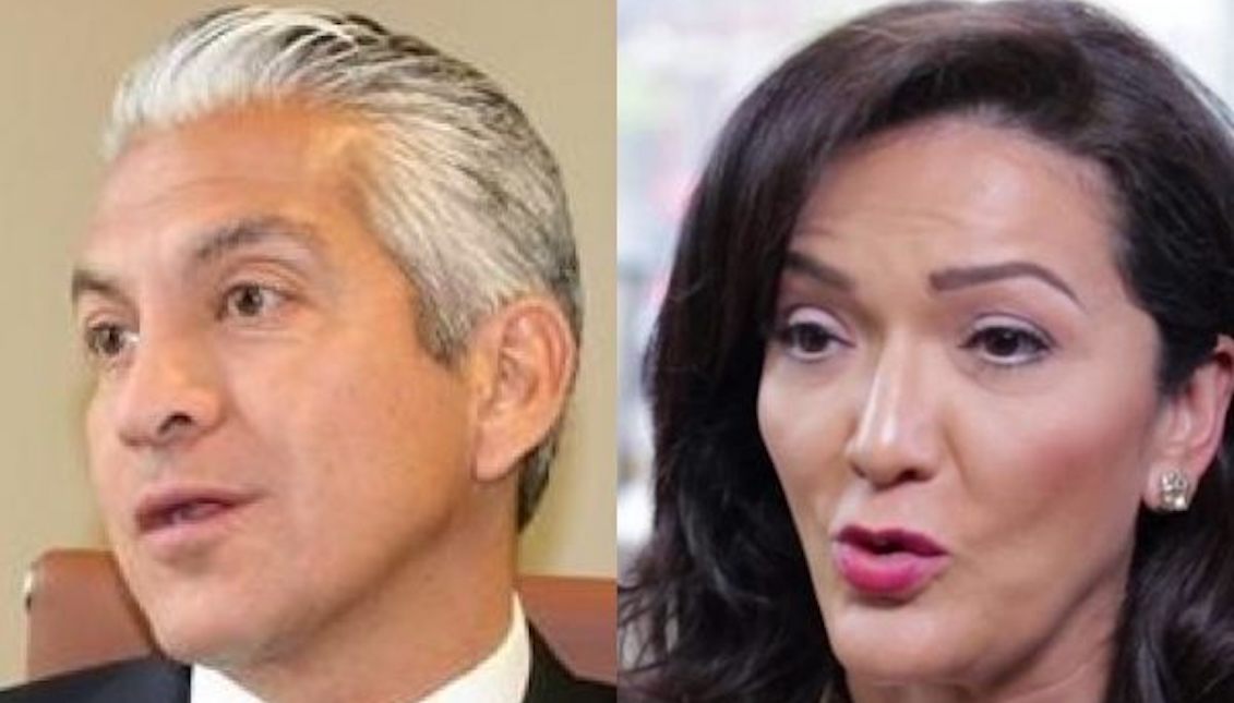 Javier Palomarez (L), USHCC former CEO, and Nina Vaca (R), from Dallas’s Pinnacle Group. 